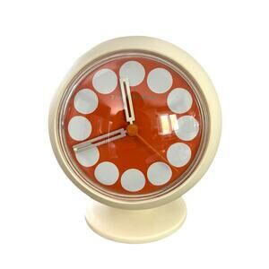 Vintage Mid Century Modern Clock 70s Futuristic Tokyo Bay Retro Sphere